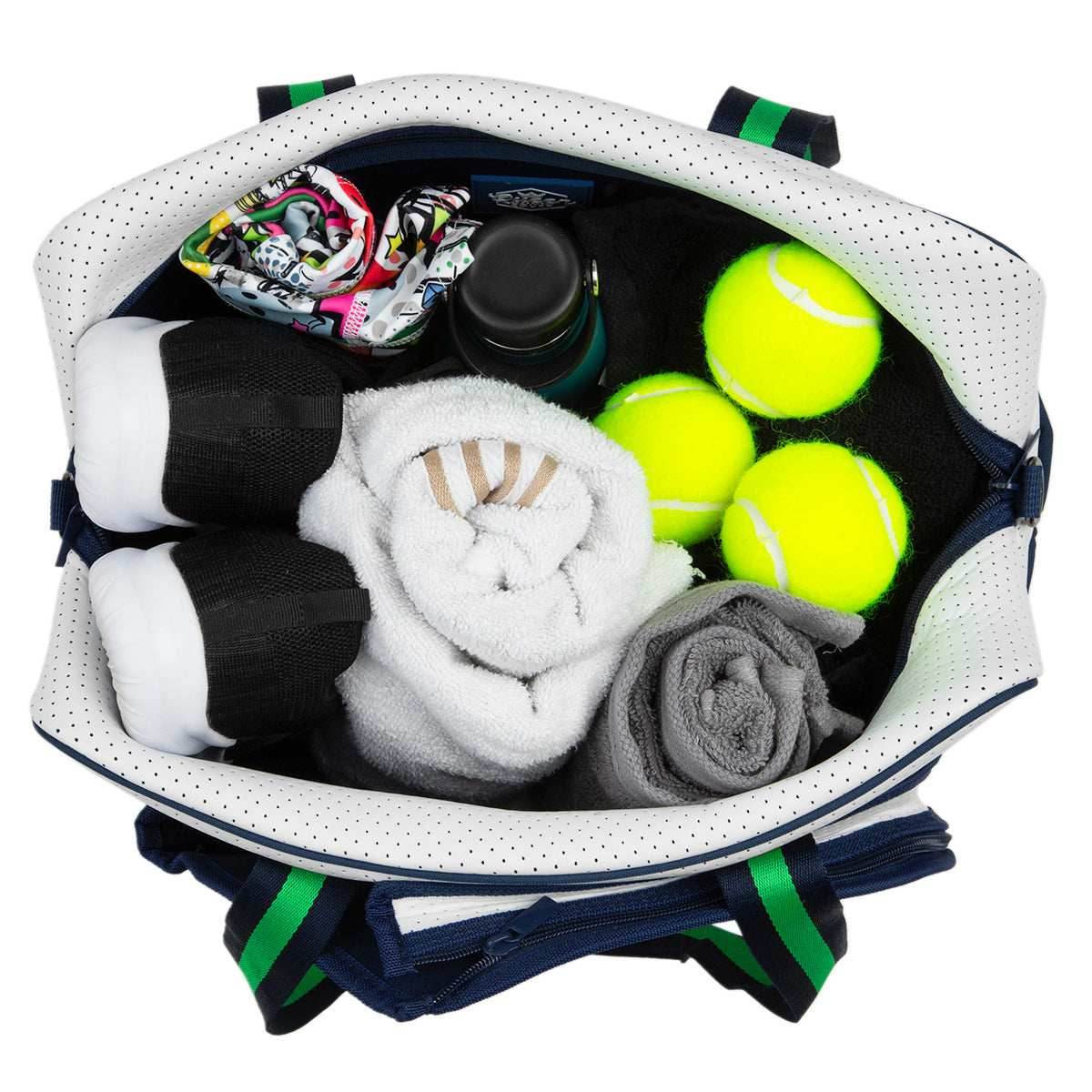 Hampton Tennis Bag - Greenwich Green Stripe