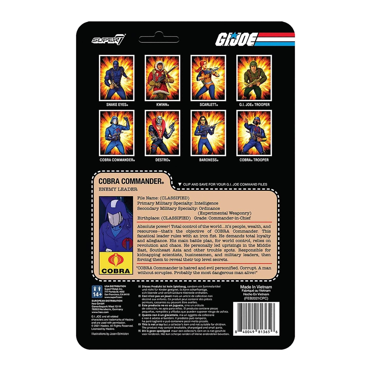 Super7 x G.I. Joe Cobra Commander Wave 1 ReAction Figure - 