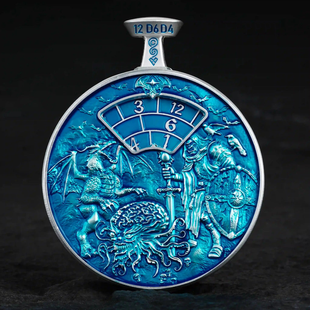Unique Metal DND Spinning Dice Pocket Watch