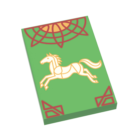 Rohan Banner (LOTR) - B3 Customs Printed 2x3 Tile - 