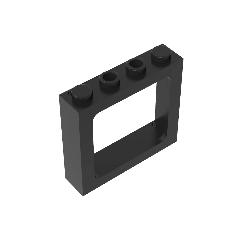 Gobricks Window 1 x 4 x 3 Train with Shutter Holes and Solid Studs on Ends | Compatible Building Block