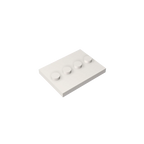 Gobricks GDS-980 Tile, Modified 3 x 4 with 4 Studs in Center | Compatible Building Block for DIY and MOC