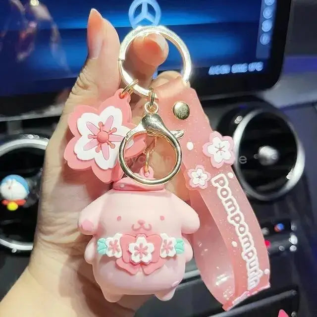 Sanrio Hello Kitty Key Chains, Kawaii Anime Cartoon Cinnamoroll Car Keychains Backpack Ornaments