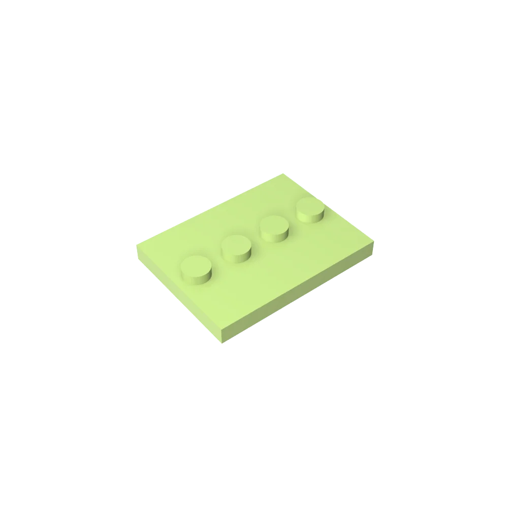 Gobricks GDS-980 Tile, Modified 3 x 4 with 4 Studs in Center | Compatible Building Block for DIY and MOC
