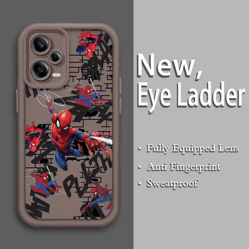Marvel Groot Spider-Man Art For Xiaomi Redmi Note 14 13 13R 12 12R 11 11E 11T 11S Pro Plus 4G 5G Eye Ladder Soft Phone Case