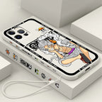 One Piecee Luffyy anime Cartoon Liquid Left Rope For Apple iPhone 15 14 13 12 11 XS XR X 8 7 SE Pro Max Plus Mini Soft Phone Case
