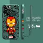 Cartoon Marvel Ironman Deadpool Case for iPhone 12 11 15 Plus X 7 8 13 Mini XR 14 Pro Max SE XS Soft Luxury Cover
