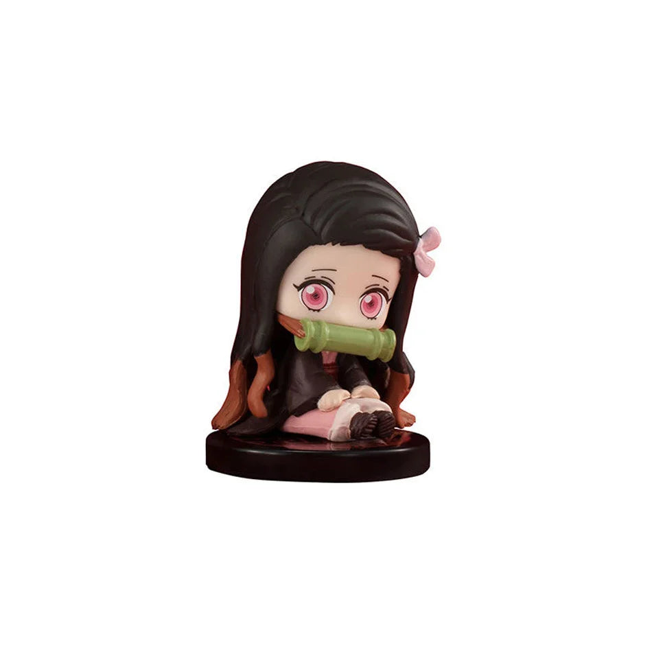 5 Pcs Set Chibi Mini Figurines, Kawaii Demon Slayers Tanjiro Nidouzi Inosuke Zenitsu Anime Figures 5 CM