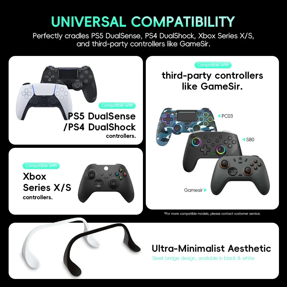 Data Frog Universal Controller Stand | Minimalist Desktop Display Dock for PS5 Xbox GameSir