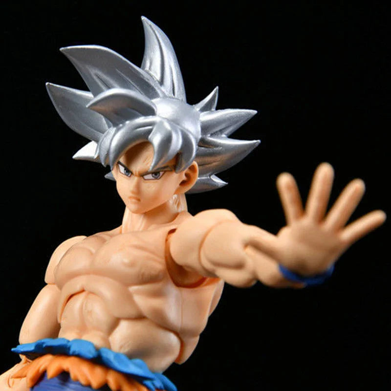 Ultra Instinct Goku Anime Figure, Dragon Ball Z Super Action Figurine White Haired 16 CM