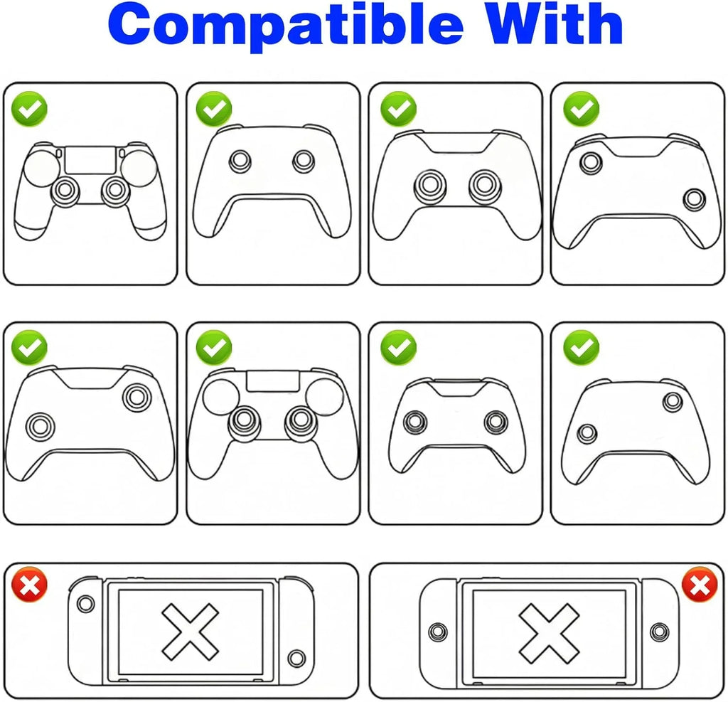 28 Pack Silicone Anti-Slip Thumb Grips for PS5 PS4 Controller | Multicolor Joystick Caps