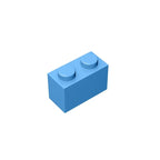 Educational Assemblage Gobricks Brick 1 x 2 without Bottom Tube | Compatible with Lego 3004 3065 35743