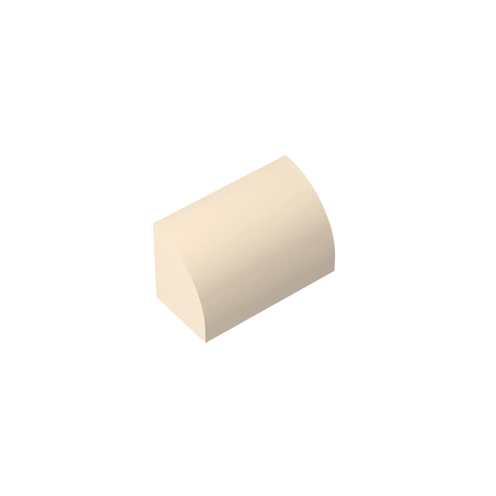 Gobricks GDS-M063 Curved Brick 1 x 2 x 1 No Studs | Compatible Building Block