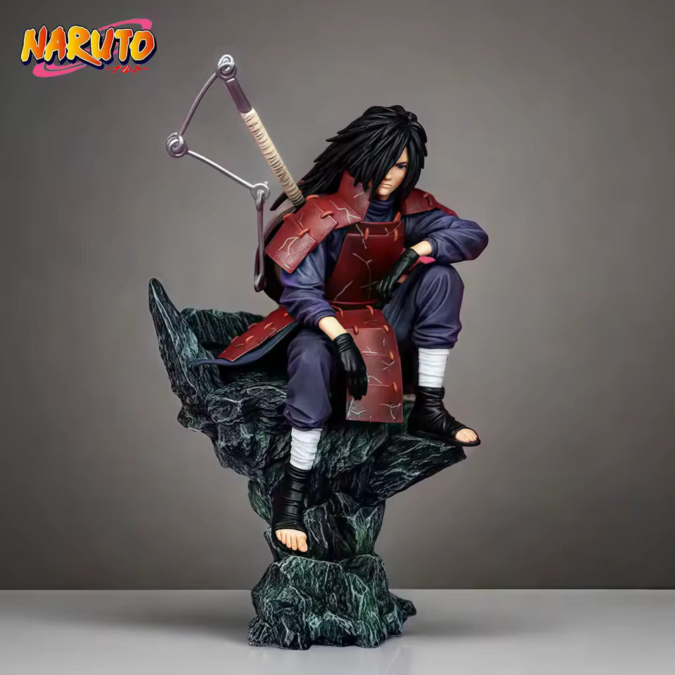 Uchiha Madara Anime Figure, Naruto Shippuden Fourth Great Shinobi War Statue Action Figurines 30 CM