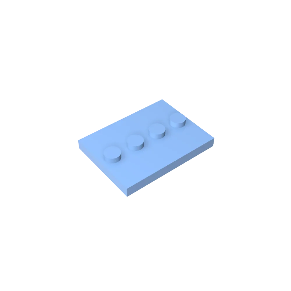 Gobricks GDS-980 Tile, Modified 3 x 4 with 4 Studs in Center | Compatible Building Block for DIY and MOC