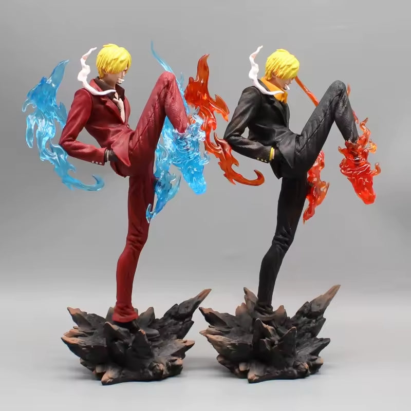 Vinsmoke Sanji Ifrit Jambe Anime Figure, One Piece Action Figurines Diable Jambe Black Foot 28 CM