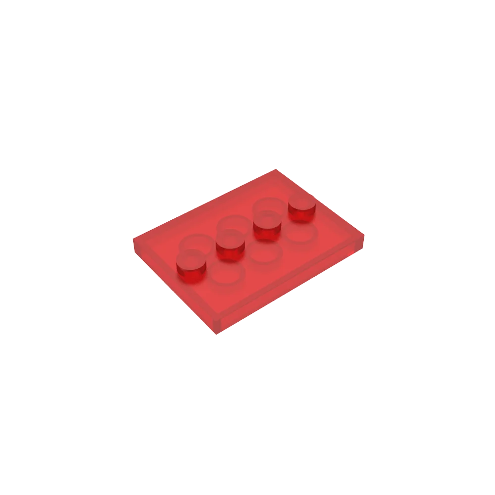 Gobricks GDS-980 Tile, Modified 3 x 4 with 4 Studs in Center | Compatible Building Block for DIY and MOC