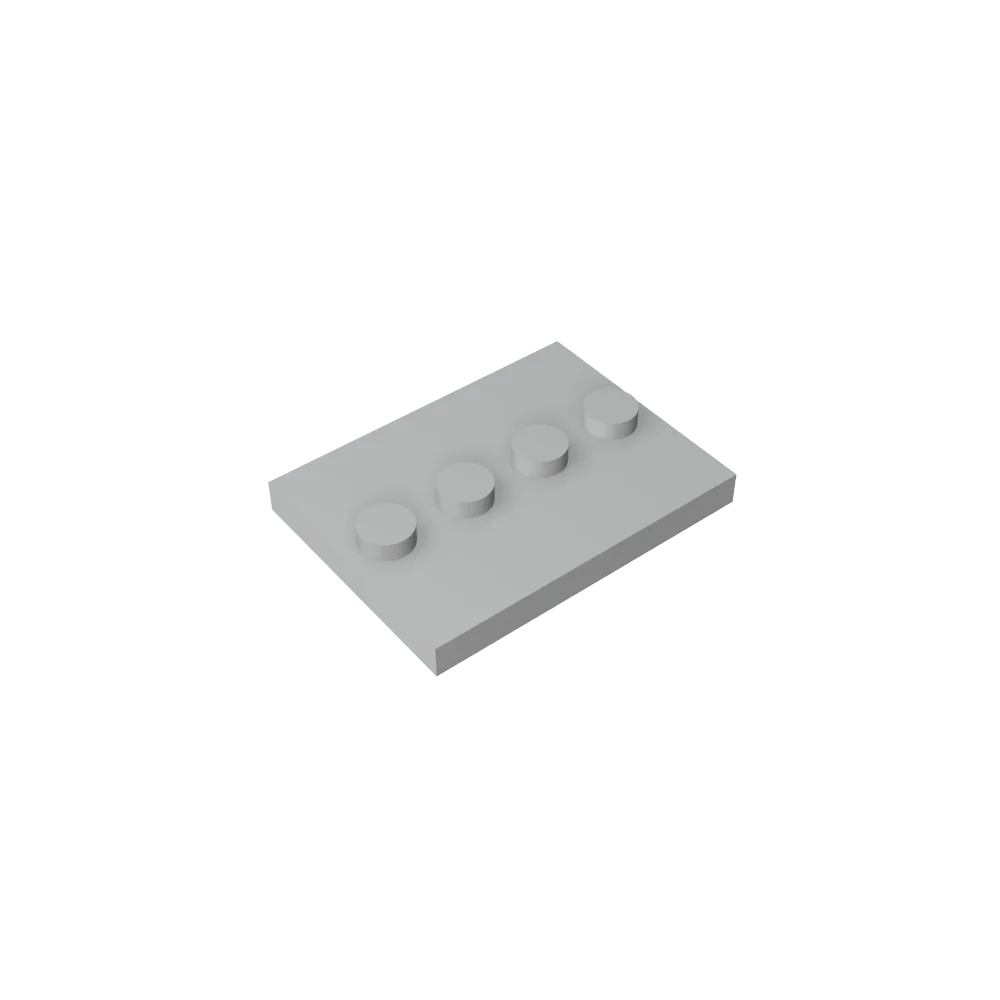 Gobricks GDS-980 Tile, Modified 3 x 4 with 4 Studs in Center | Compatible Building Block for DIY and MOC