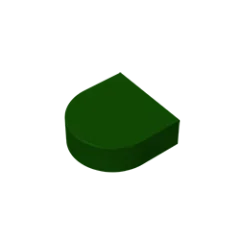 Gobricks Tile Round 1 x 1 Half Circle Extended | Compatible Brick Building Block