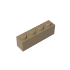 Gobricks GDS-534 Brick 1 x 4 without Bottom Tubes | Compatible Building Block Set