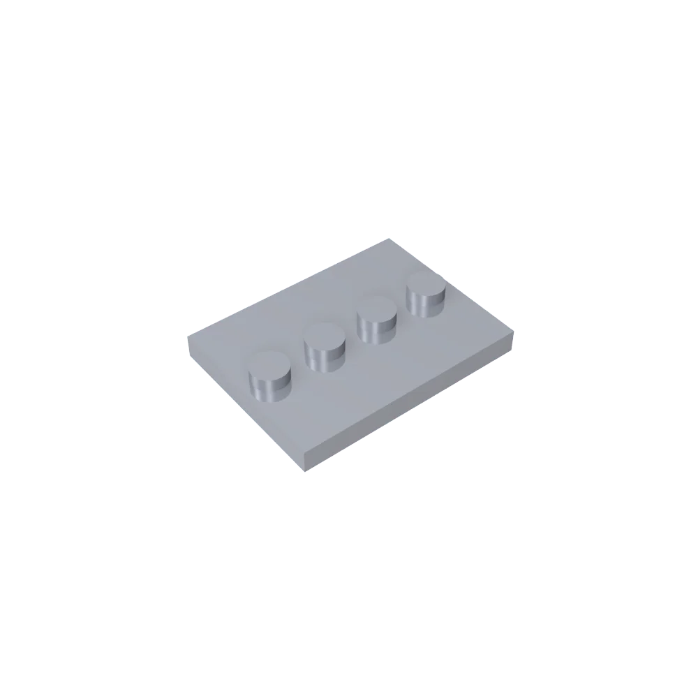 Gobricks GDS-980 Tile, Modified 3 x 4 with 4 Studs in Center | Compatible Building Block for DIY and MOC
