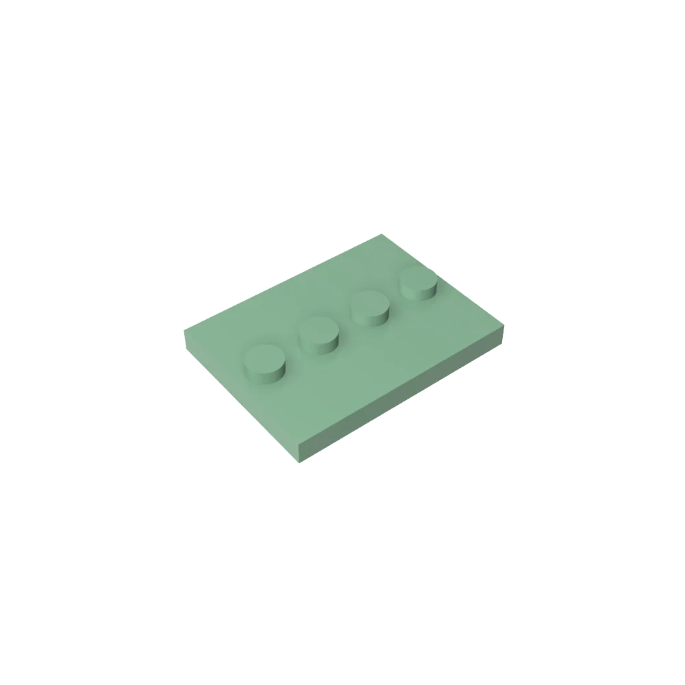 Gobricks GDS-980 Tile, Modified 3 x 4 with 4 Studs in Center | Compatible Building Block for DIY and MOC