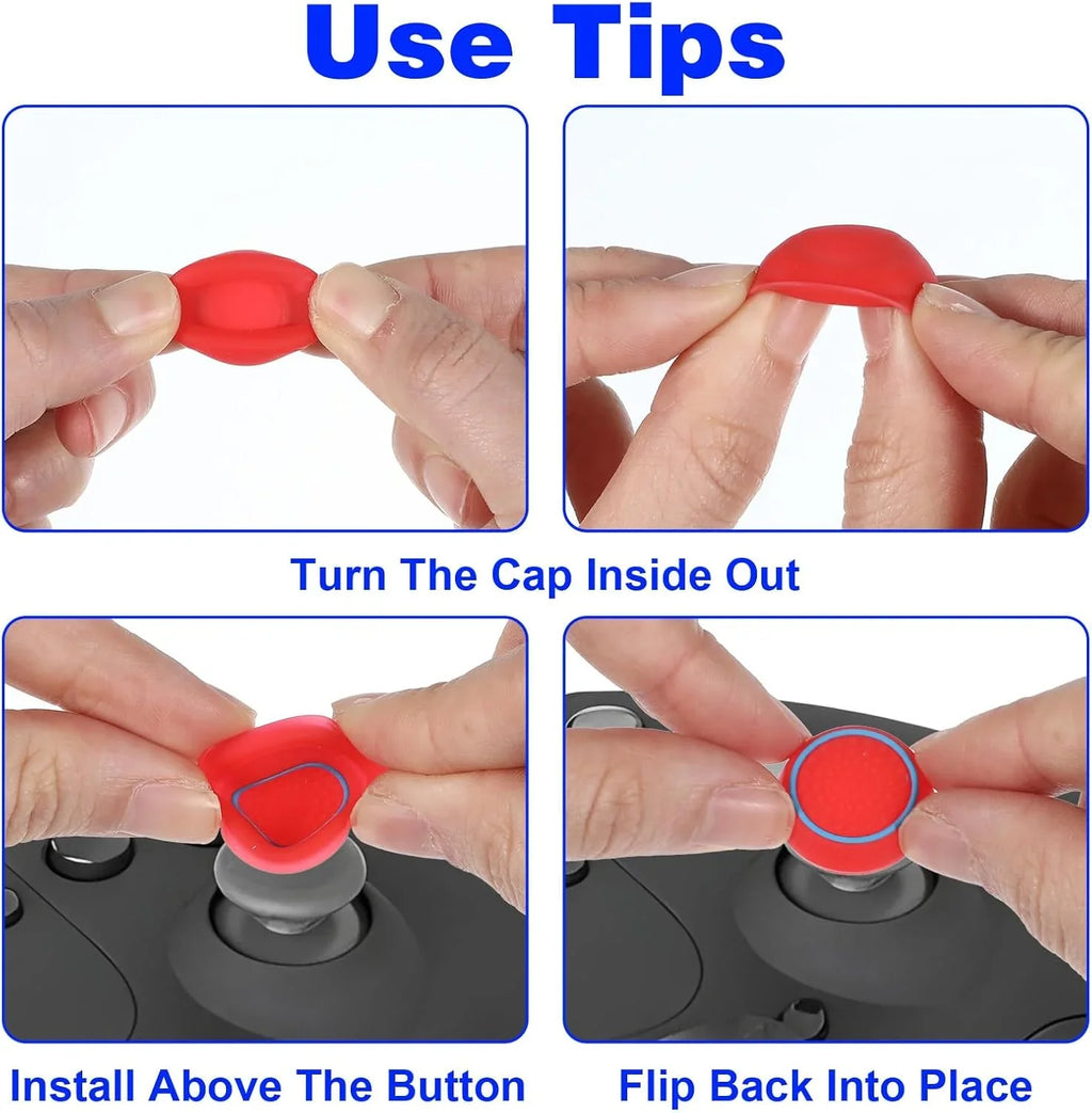 28 Pack Silicone Anti-Slip Thumb Grips for PS5 PS4 Controller | Multicolor Joystick Caps