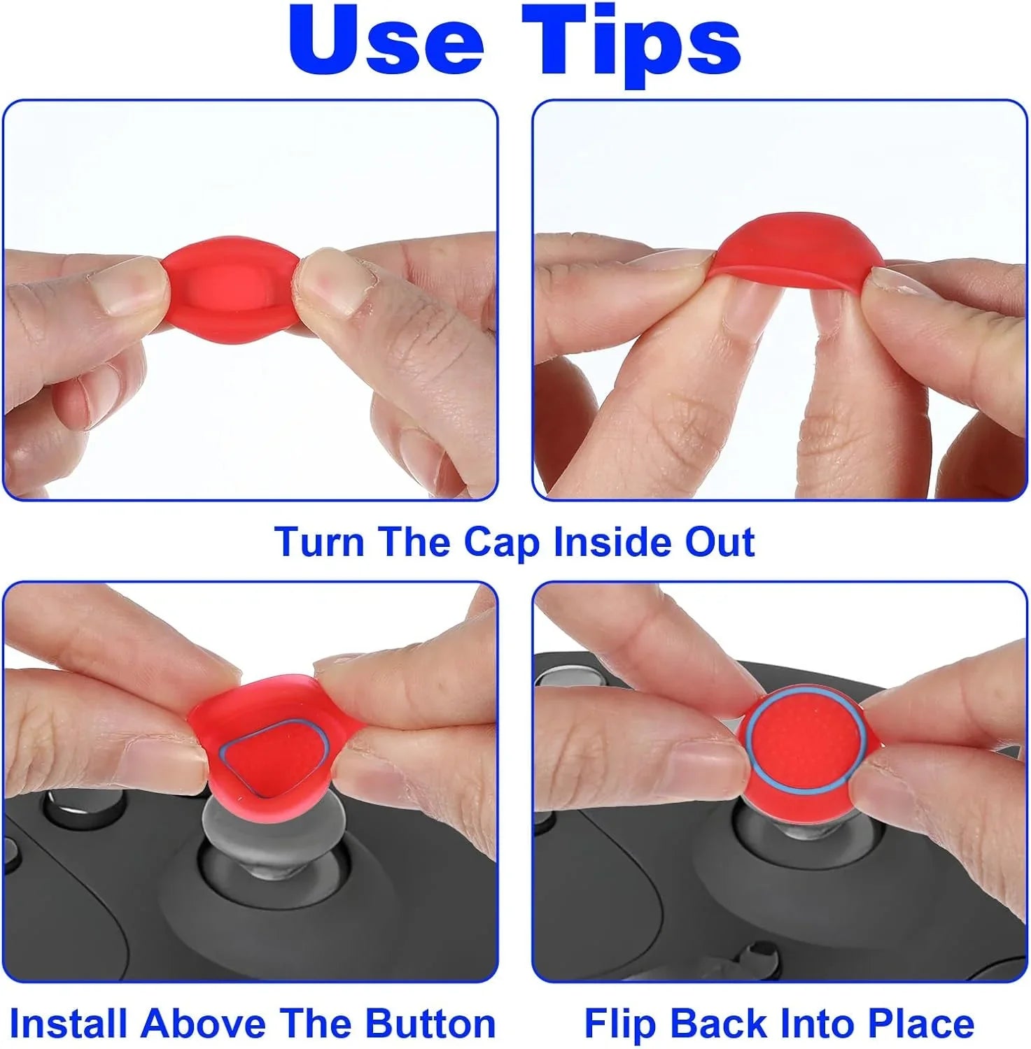28 Pack Silicone Anti-Slip Thumb Grips for PS5 PS4 Controller | Multicolor Joystick Caps