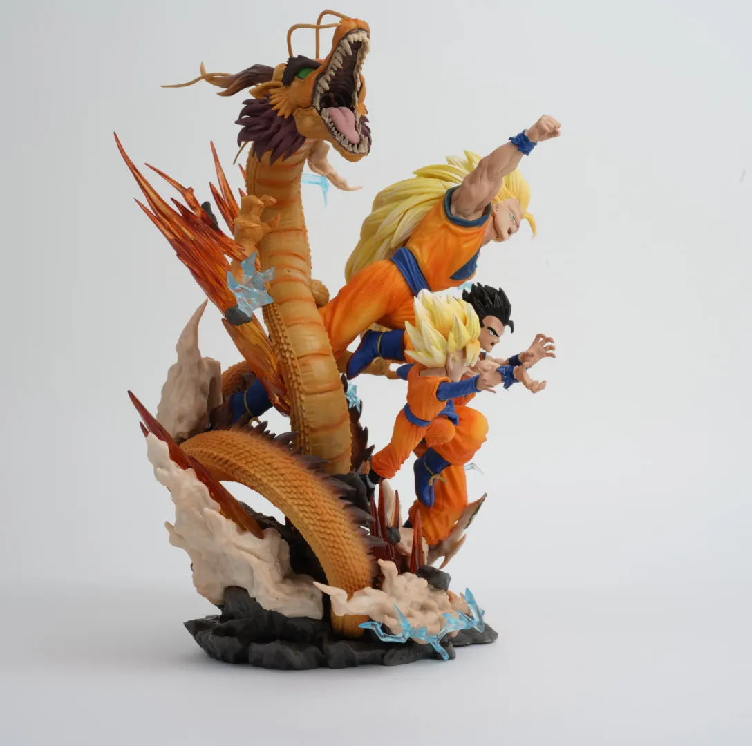 Dragon Ball Z Goku Gohan Goten Anime Figure, Super Saiyan 3 Ultimate Figurine Form 28 CM