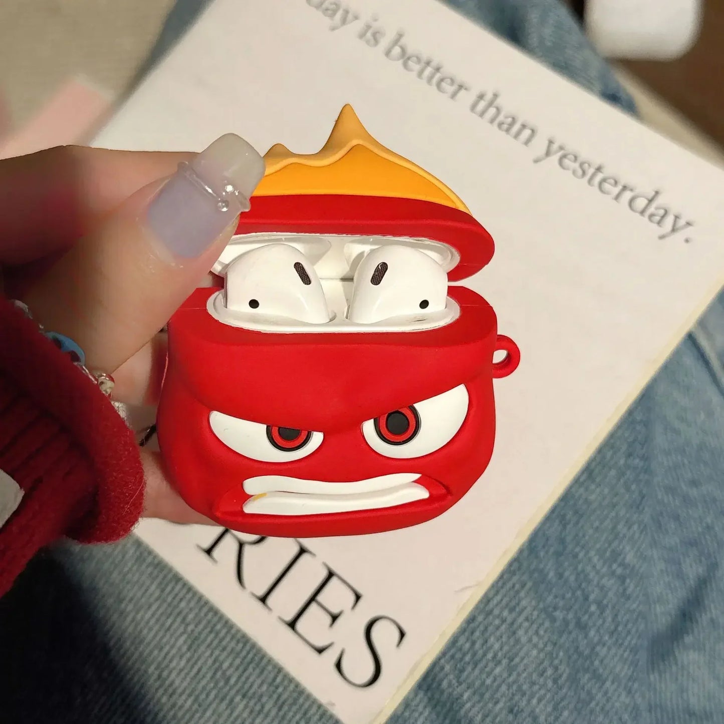 Inside Out 3D Cartoon Protective Earphone Silicone Cover For Airpods 4 Case 2024/Airpod 4 Case For Kids Girls Boys Women
