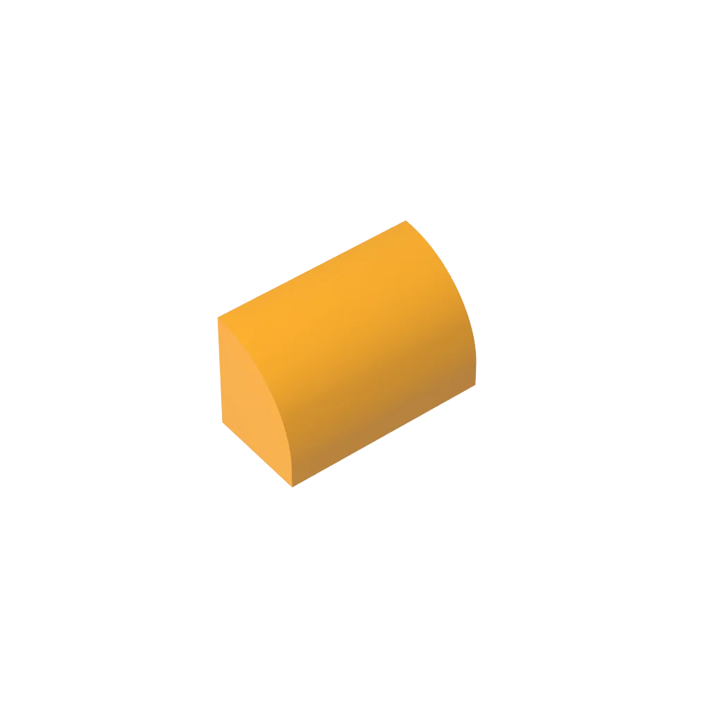 Gobricks GDS-M063 Curved Brick 1 x 2 x 1 No Studs | Compatible Building Block