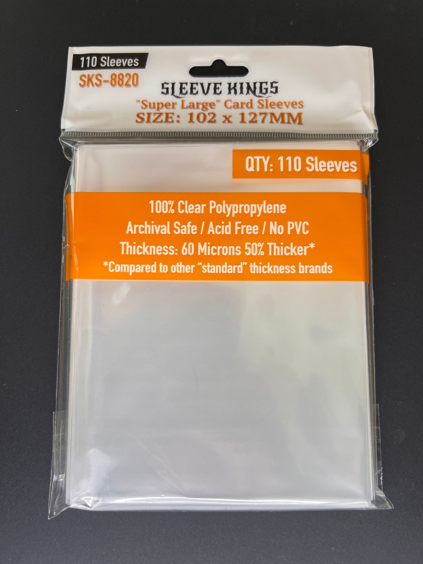 Super Large Game Card Sleeves (102x127mm) 110 Pack, 60 Micron, SKS-8820