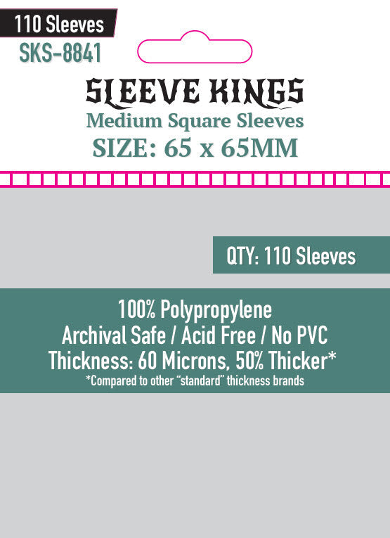 Medium Square Card Sleeves (65x65mm) 110 Pack, 60 Microns, SKS-8841