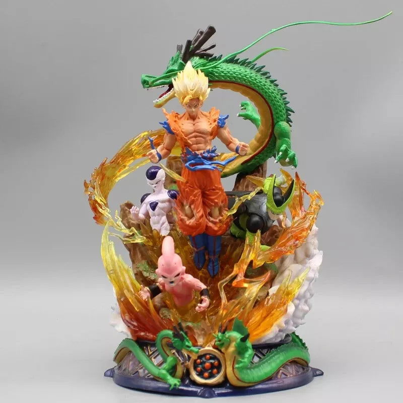SS Goku Frieza Cell Buu Figurines, Dragon Ball Z Anime Collectible Figures 9 in