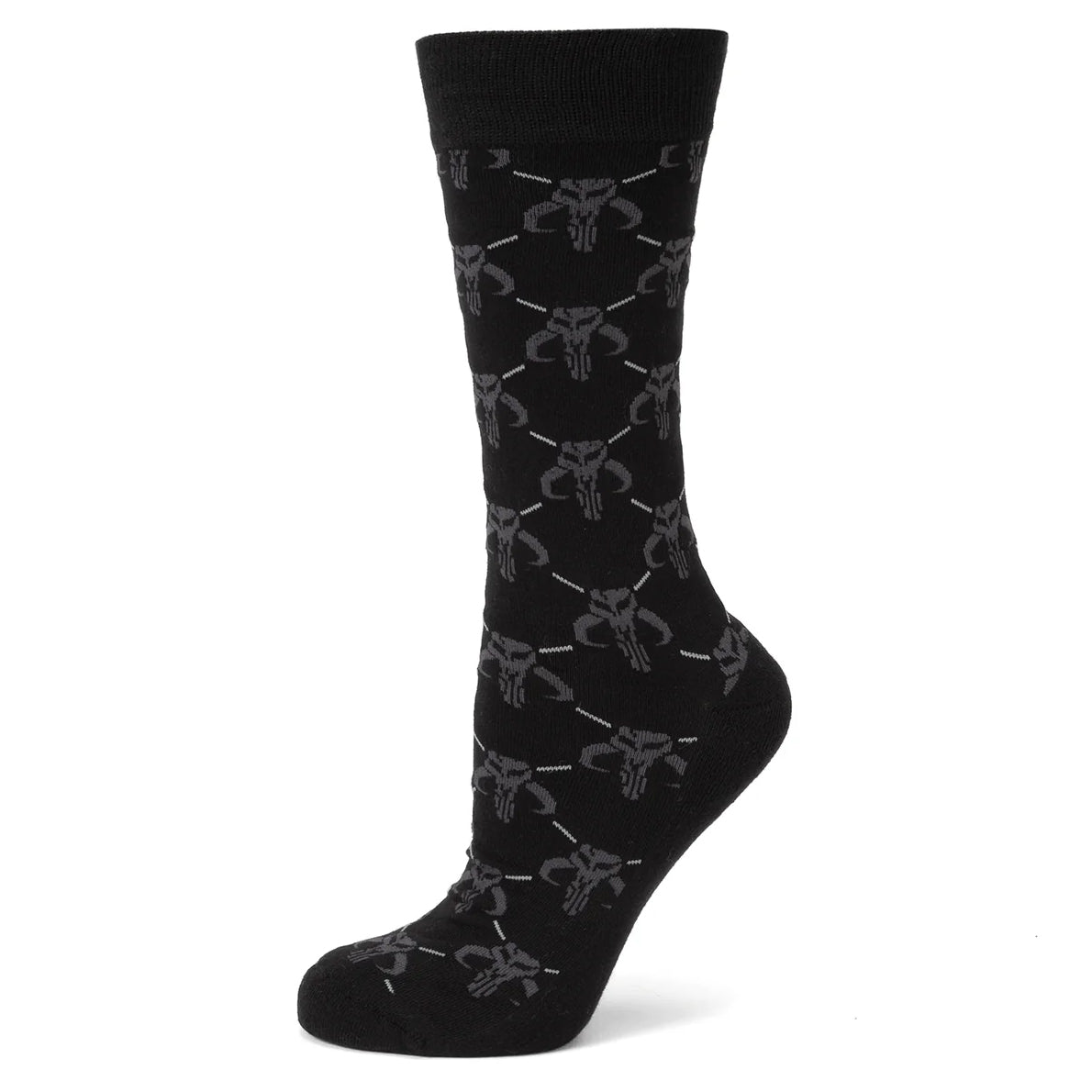 Star Wars Mandalorian Charcoal Gray Dress Socks and Mythosaur Lapel Pin Gift Set