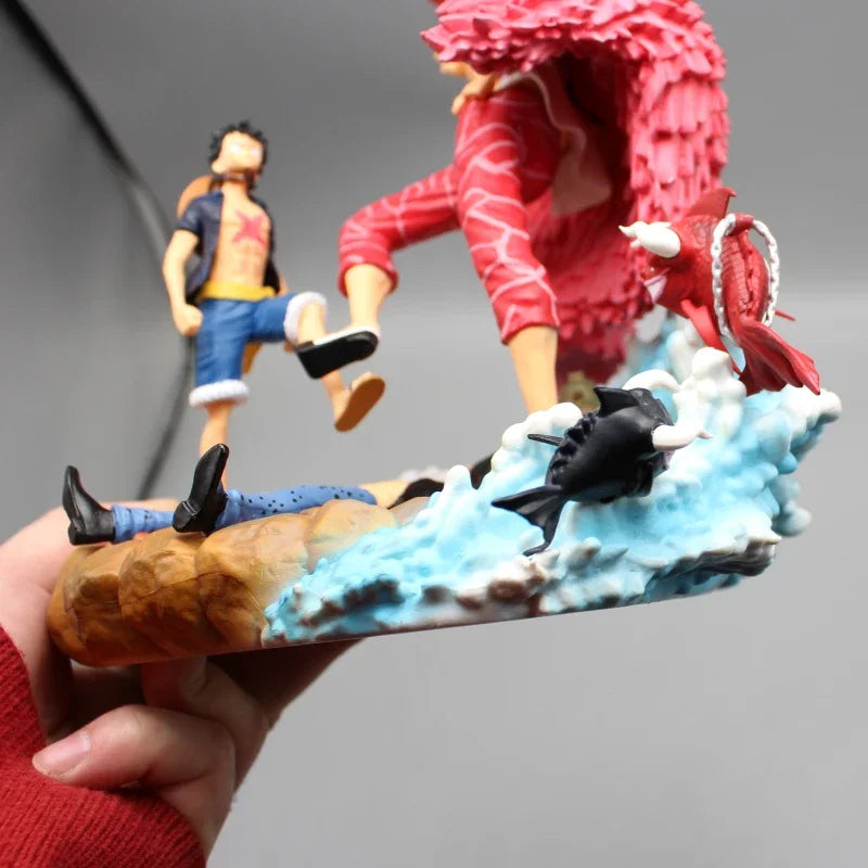 Doflamingo Donquixote Vs Monkey D. Luffy Anime Figures, Trafalgar Law KO One Piece Action Figurines 21 CM
