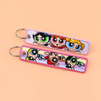 Vibrant Girls Embroidery Key Fob | Fashion Keychain for Cars and Bags