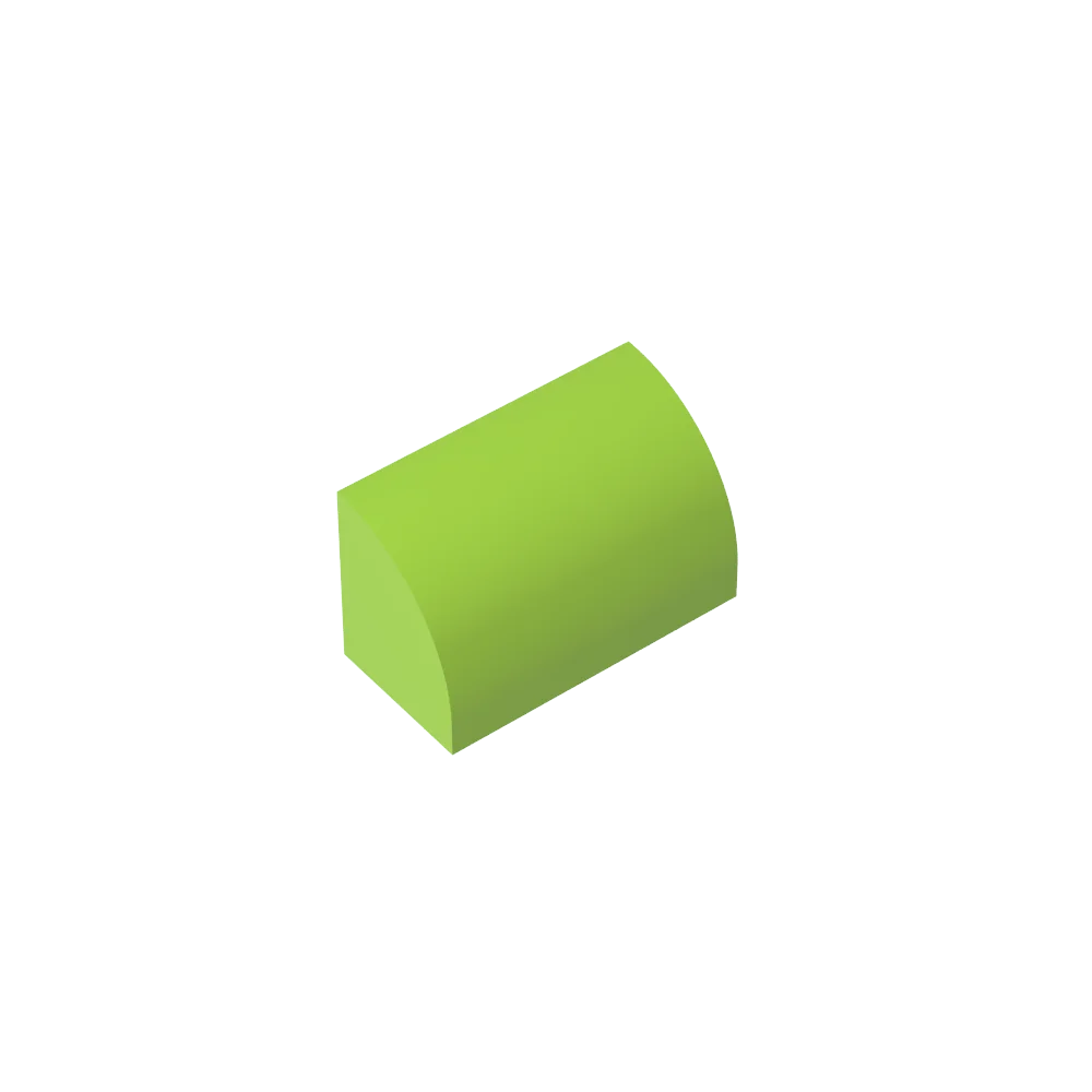Gobricks GDS-M063 Curved Brick 1 x 2 x 1 No Studs | Compatible Building Block