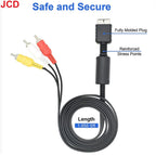 JCD 1pc For PS1 PS2 PS3 1.8M AV Cable Splitter RCA Audio Video Extend Cord to Monitor TV RCA Wire Converter Adapter