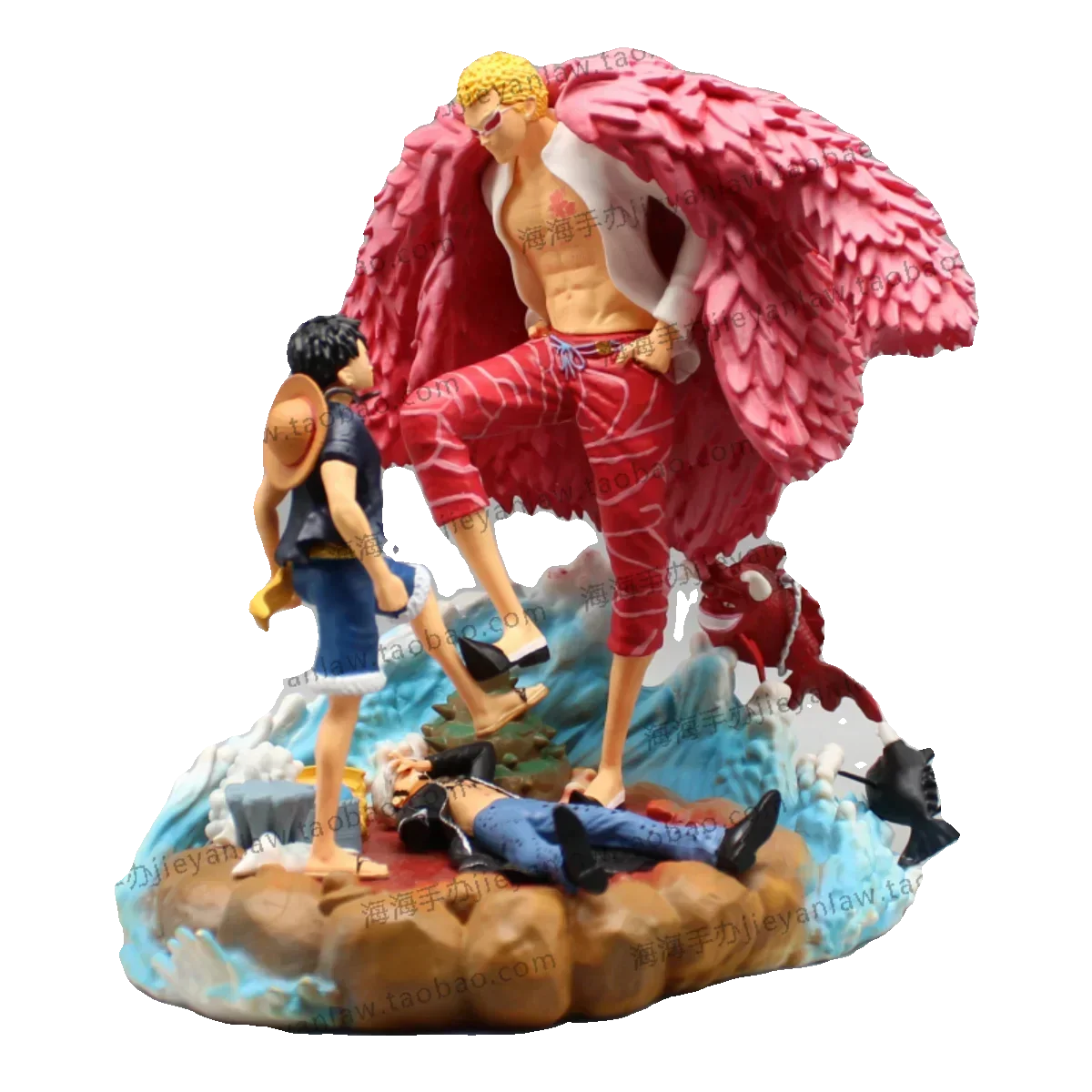 Doflamingo Donquixote Vs Monkey D. Luffy Anime Figures, Trafalgar Law KO One Piece Action Figurines 21 CM
