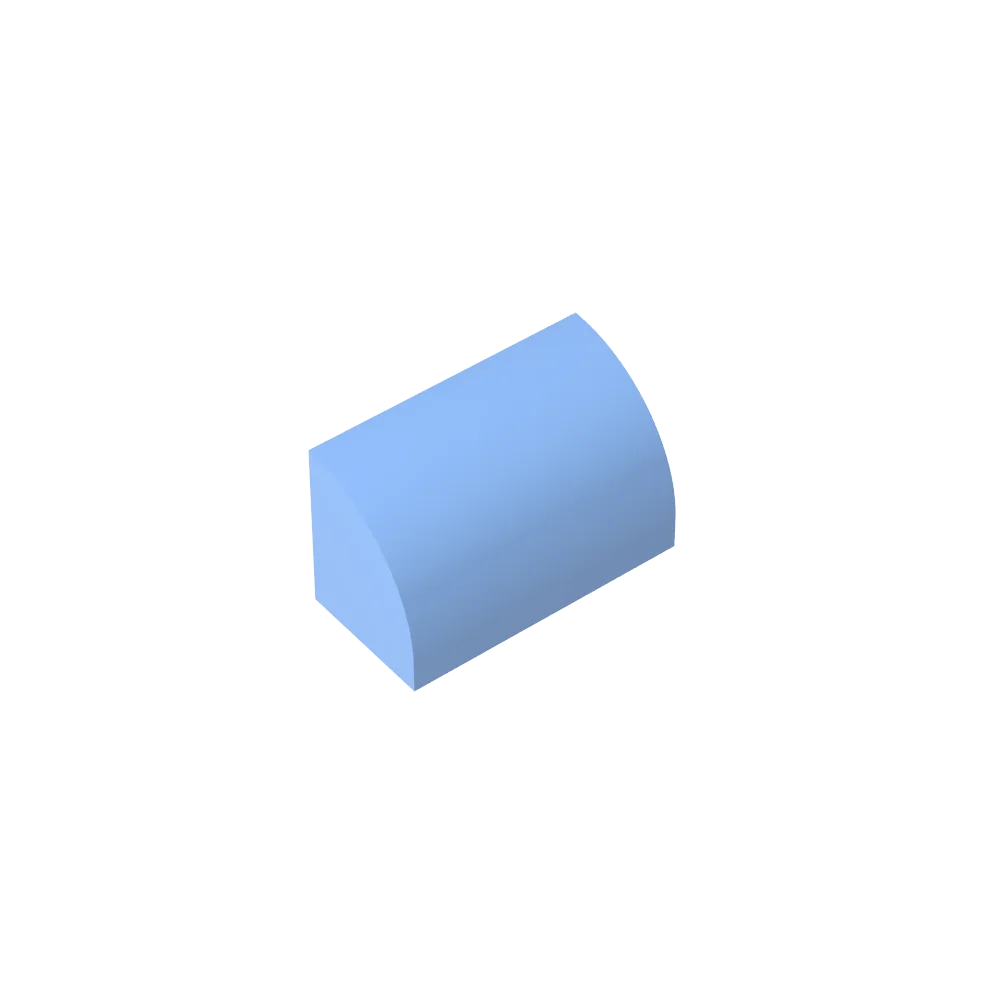 Gobricks GDS-M063 Curved Brick 1 x 2 x 1 No Studs | Compatible Building Block