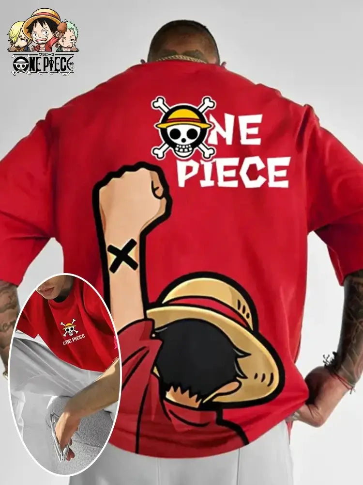One Piece Graphic T-Shirt: Luffy & Zoro Oversized Streetwear