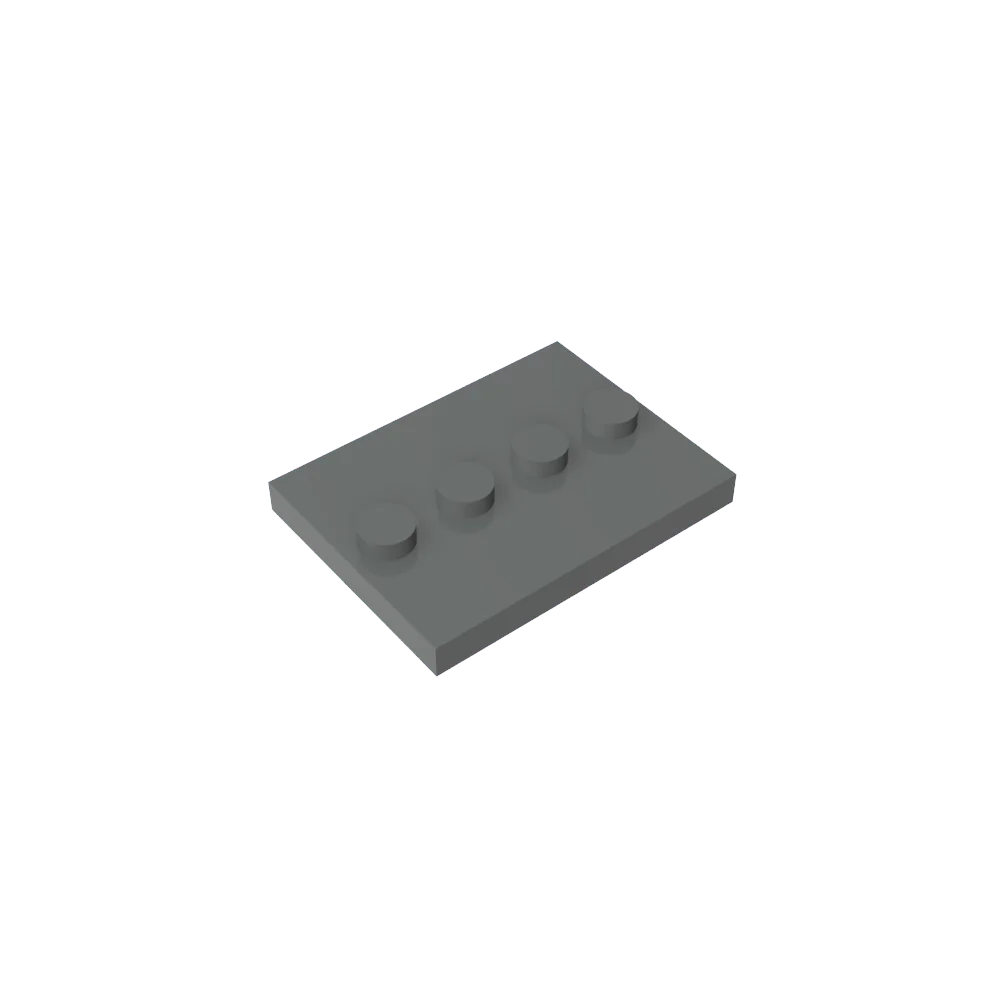 Gobricks GDS-980 Tile, Modified 3 x 4 with 4 Studs in Center | Compatible Building Block for DIY and MOC