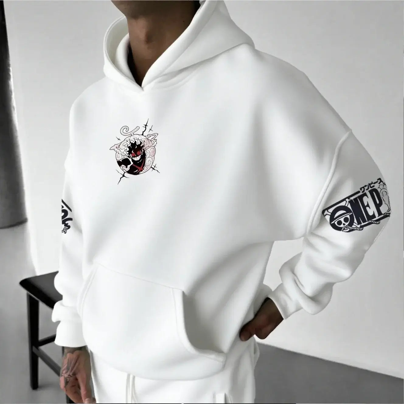 One Piece Luffy Gear 5 Nika Anime Hoodie Streetwear