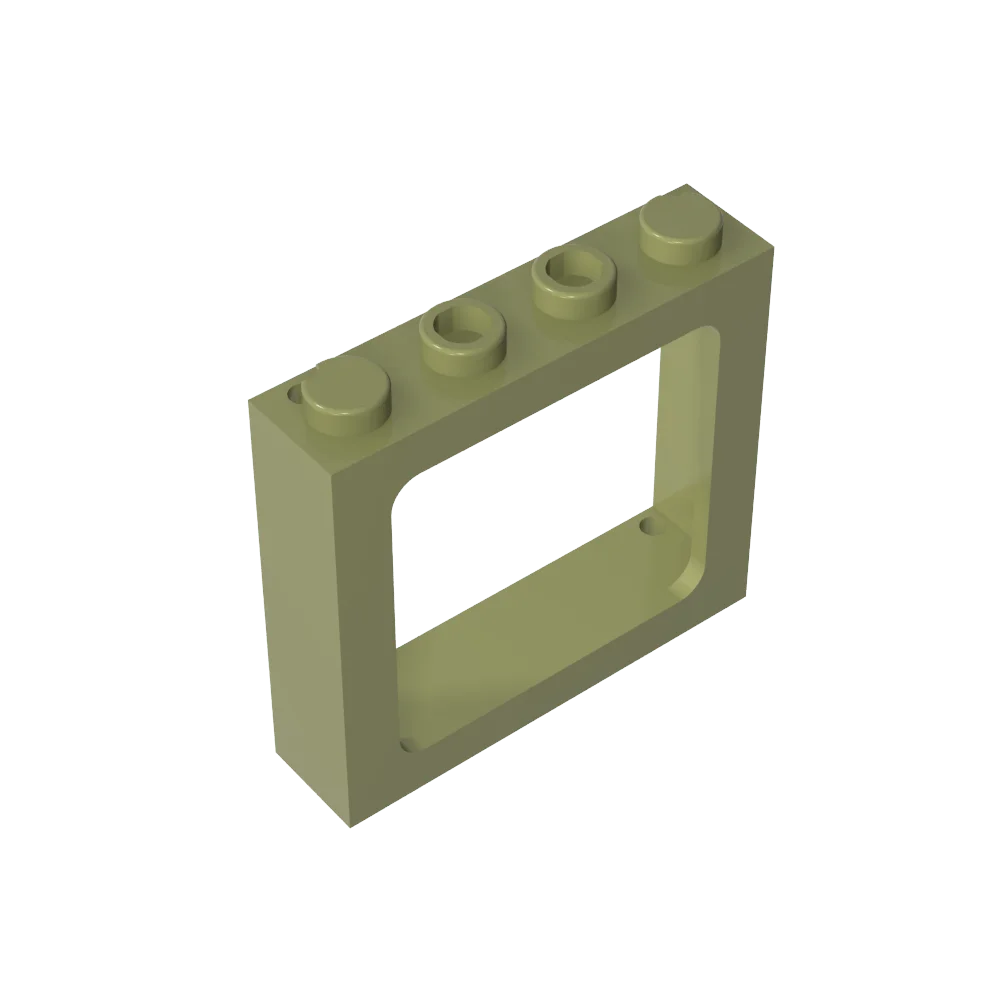 Gobricks Window 1 x 4 x 3 Train with Shutter Holes and Solid Studs on Ends | Compatible Building Block