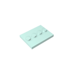 Gobricks GDS-980 Tile, Modified 3 x 4 with 4 Studs in Center | Compatible Building Block for DIY and MOC