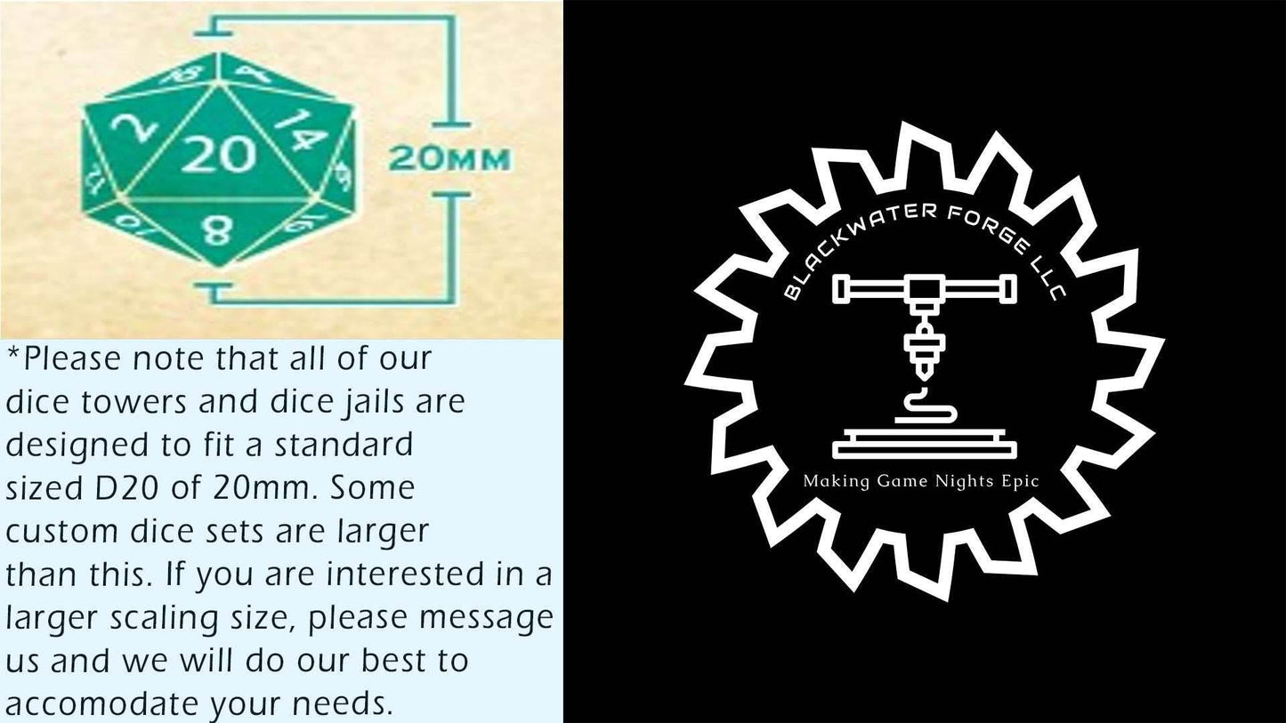 Bard Class 3D Printed Dice Jail | Table Coaster | D20 Dice Vault | DnD Player Gift | Mythic Mugs by Ars Moriendi 3D- Compose an Adventure! - Black / Yes- Include Random Dice Set