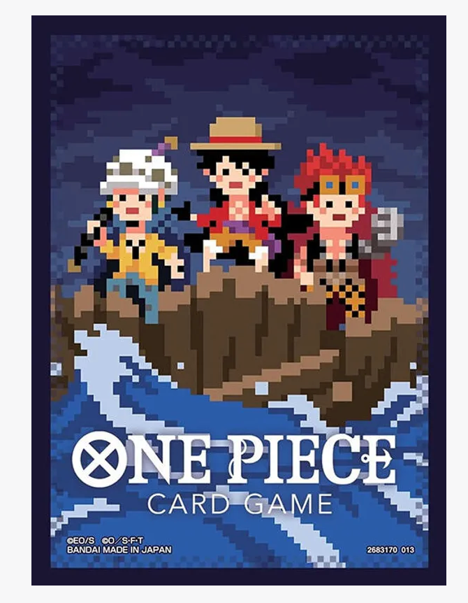 One Piece Card Game Official Sleeves: Assortment 6 - The Three Captains (Pixel Art) (70-Pack) - Bandai Card Sleeves