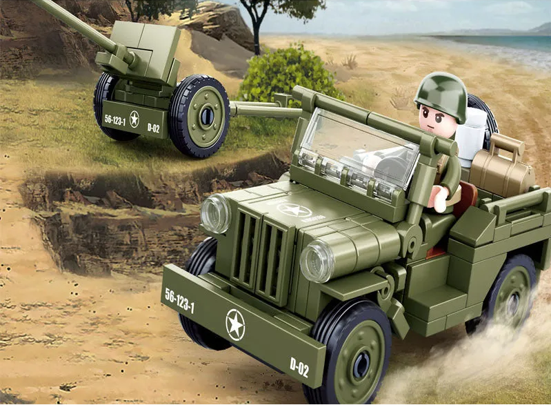 WWII - U.S. Army M38 Jeep With Artillery - Mil-Blox
