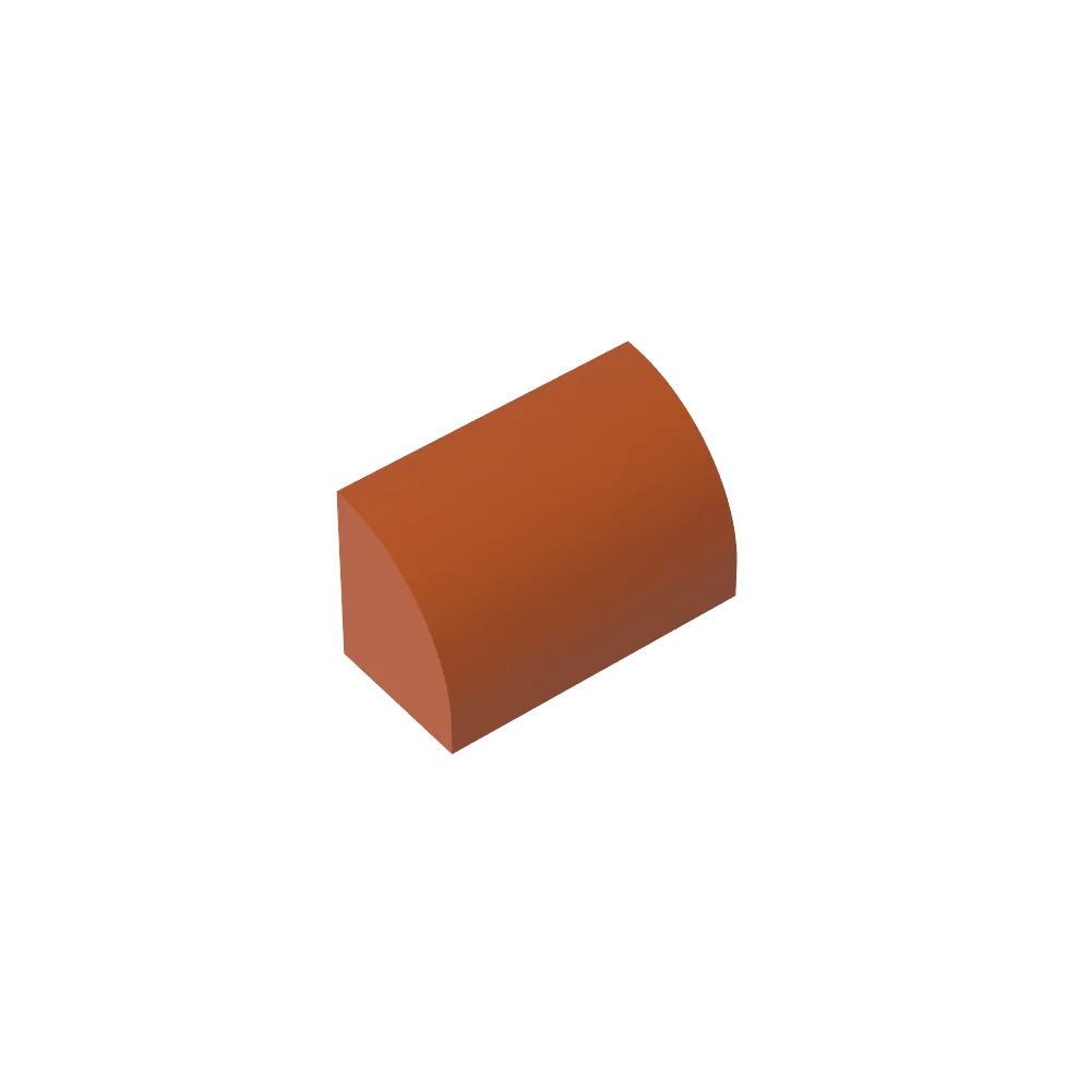 Gobricks GDS-M063 Curved Brick 1 x 2 x 1 No Studs | Compatible Building Block